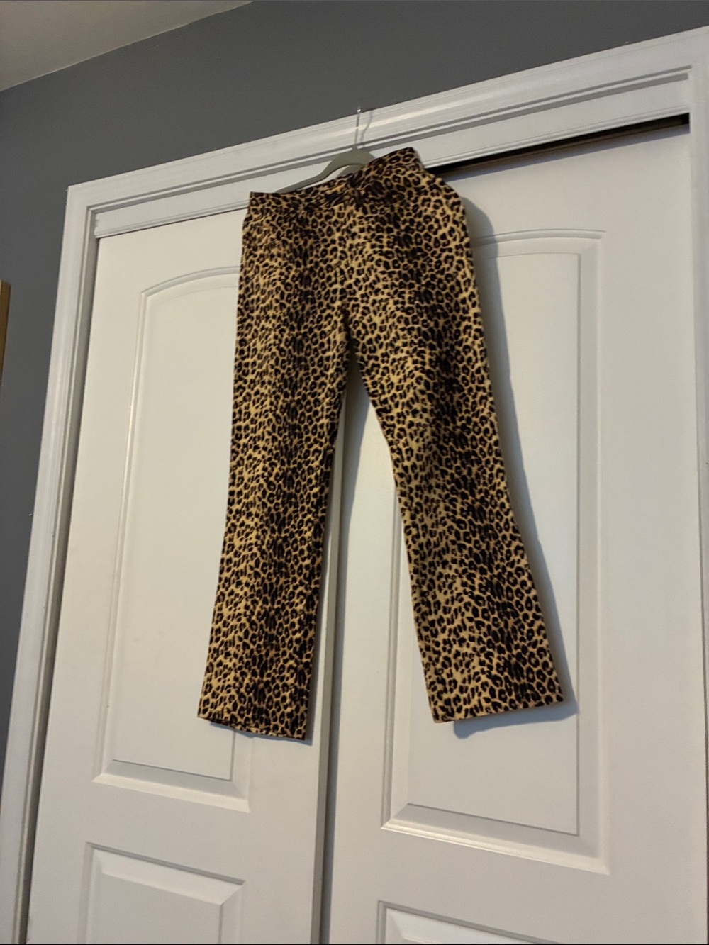 Y2K Moda International Leopard Print Straight-Leg Pants - Tan & Black